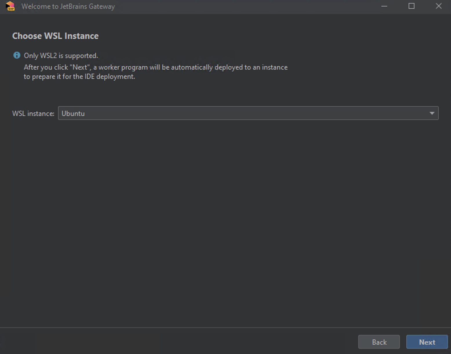 选择 WSL 实例 选择 WSL 实例