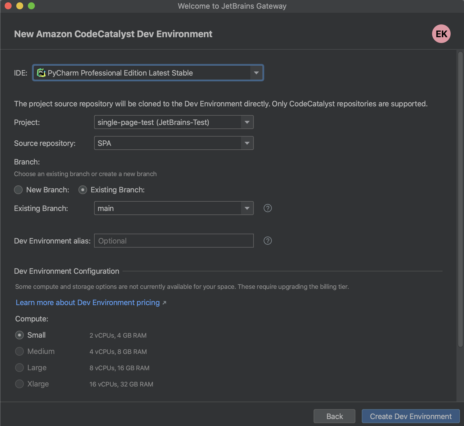 创建新的开发环境 创建新的开发环境