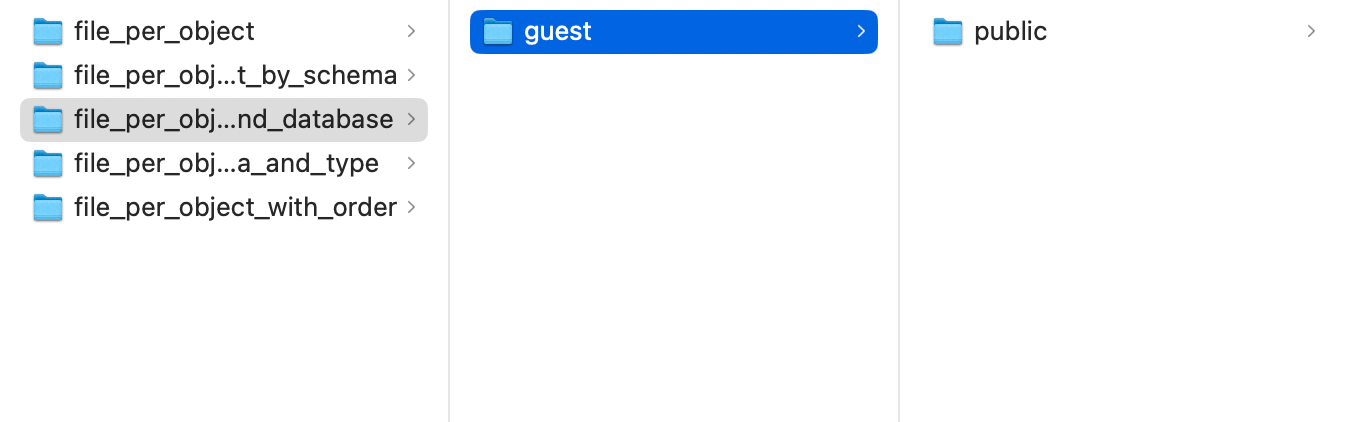 按架构和数据库划分的每个对象的文件 按架构和数据库划分的每个对象的文件