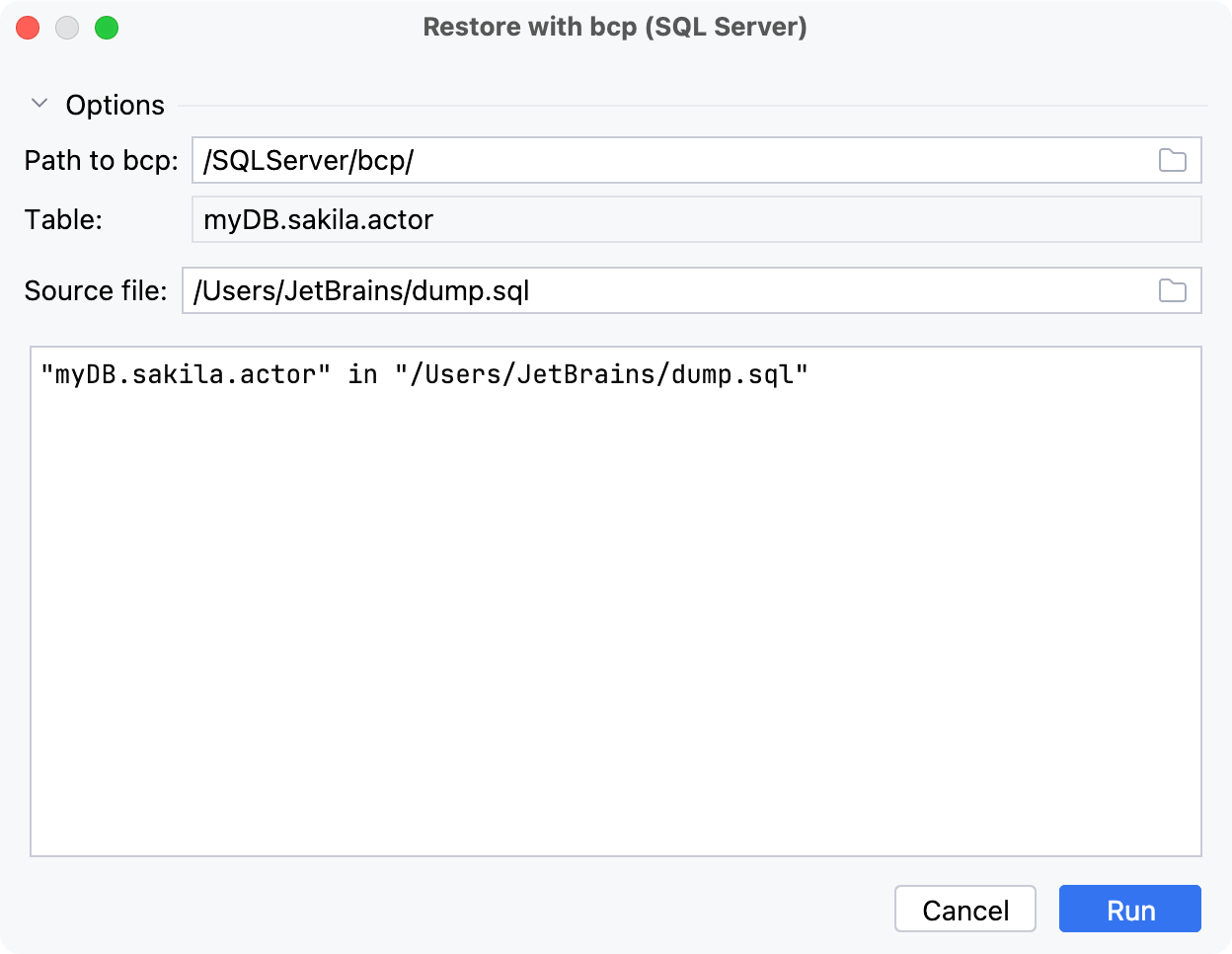 使用 bcp 恢复 Microsoft SQL Server 表数据 使用 bcp 恢复 Microsoft SQL Server 表数据