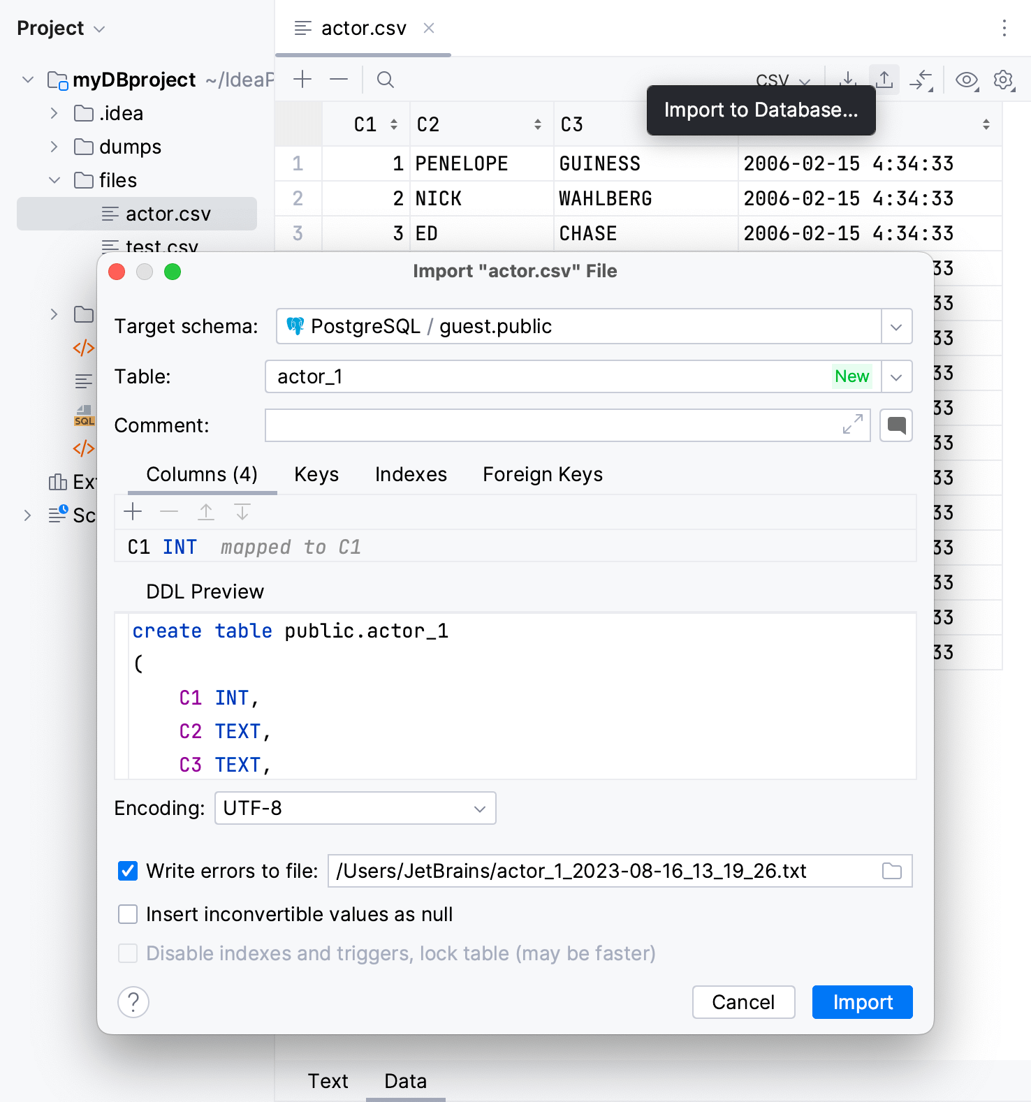 将数据导入到另一个数据库 将数据导入到另一个数据库