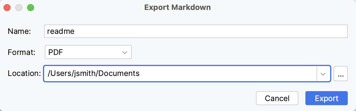 Markdown 导出对话框 Markdown 导出对话框