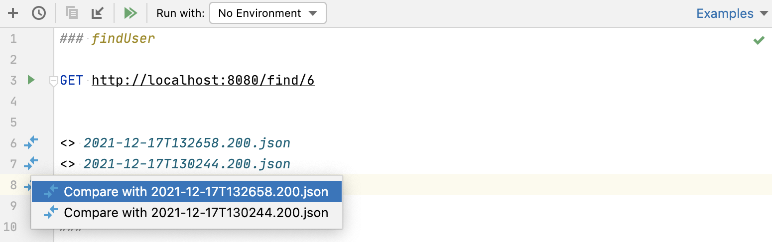 比较请求历史记录中的响应 比较请求历史记录中的响应