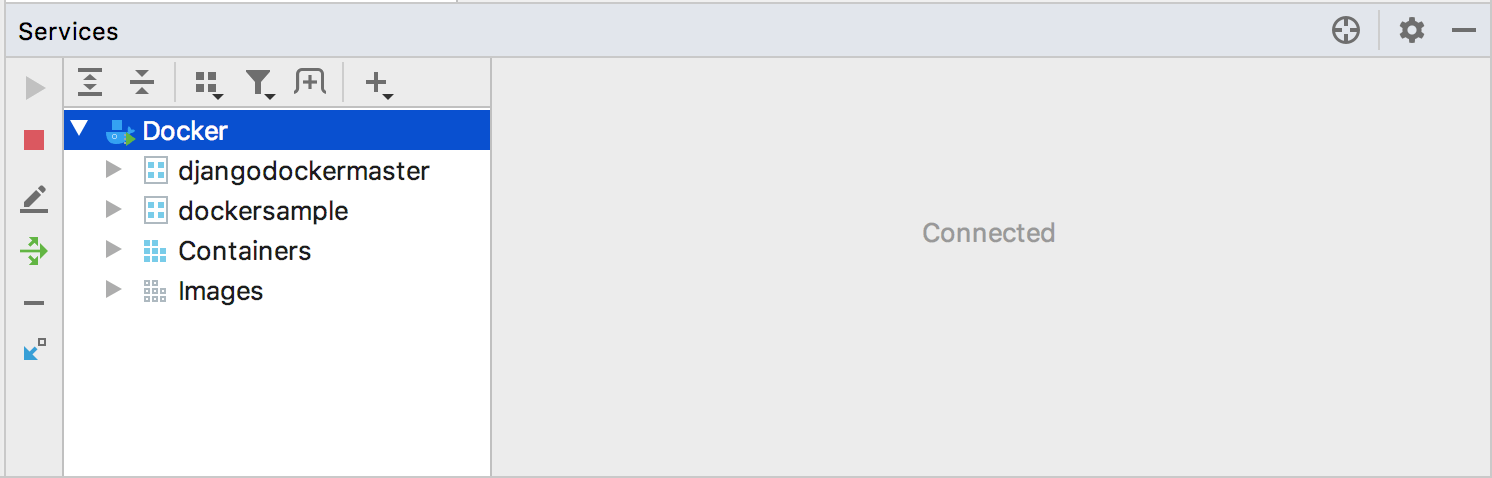 连接到 Docker 的服务工具窗口 连接到 Docker 的服务工具窗口