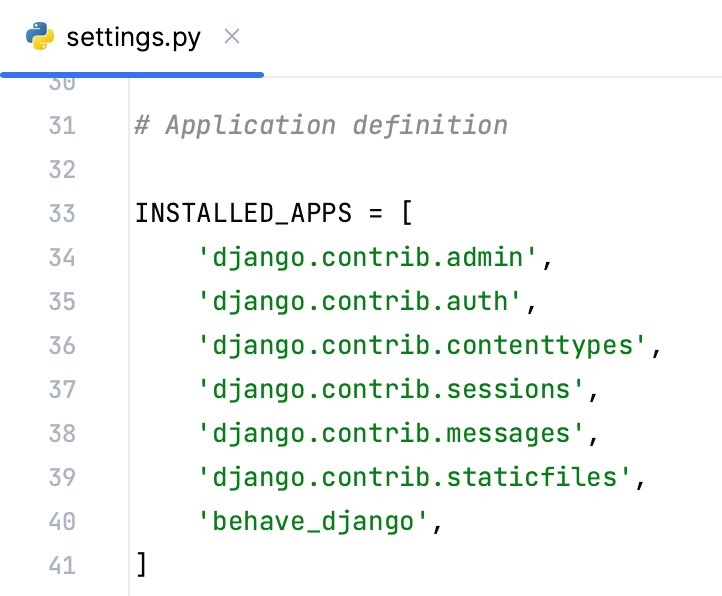 在settings.py 文件中启用behavior-django 集成 在settings.py 文件中启用behavior-django 集成