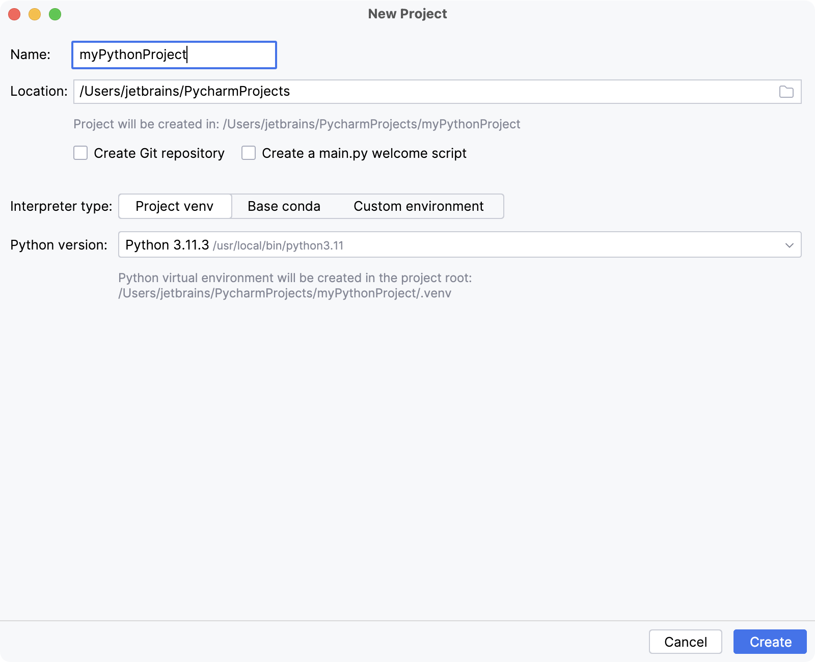 在 PyCharm 社区中创建新项目 在 PyCharm 社区中创建新项目