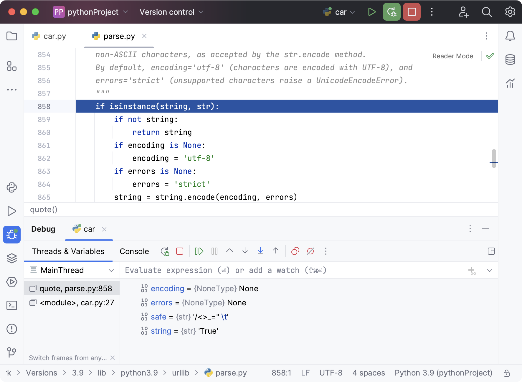 调试过程中进入 调试过程中进入