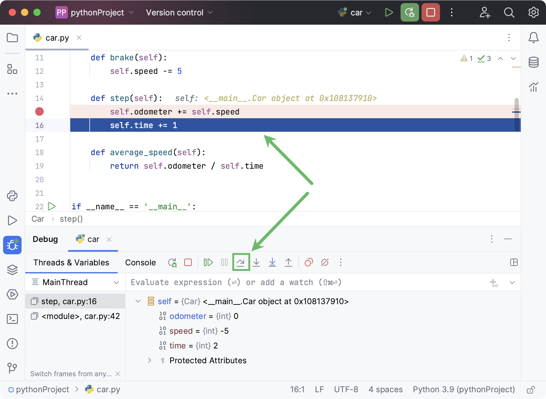 调试过程中的跨步 调试过程中的跨步
