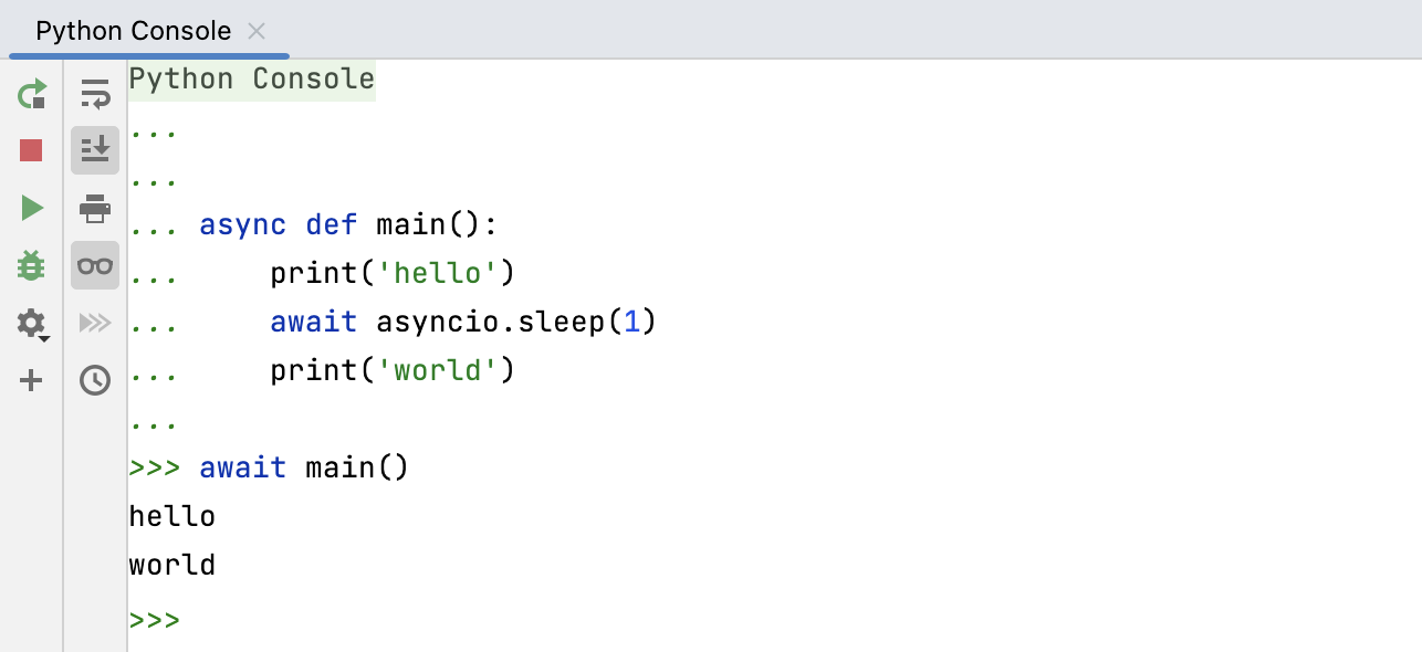 在控制台中执行 asyncio 协程 在控制台中执行 asyncio 协程
