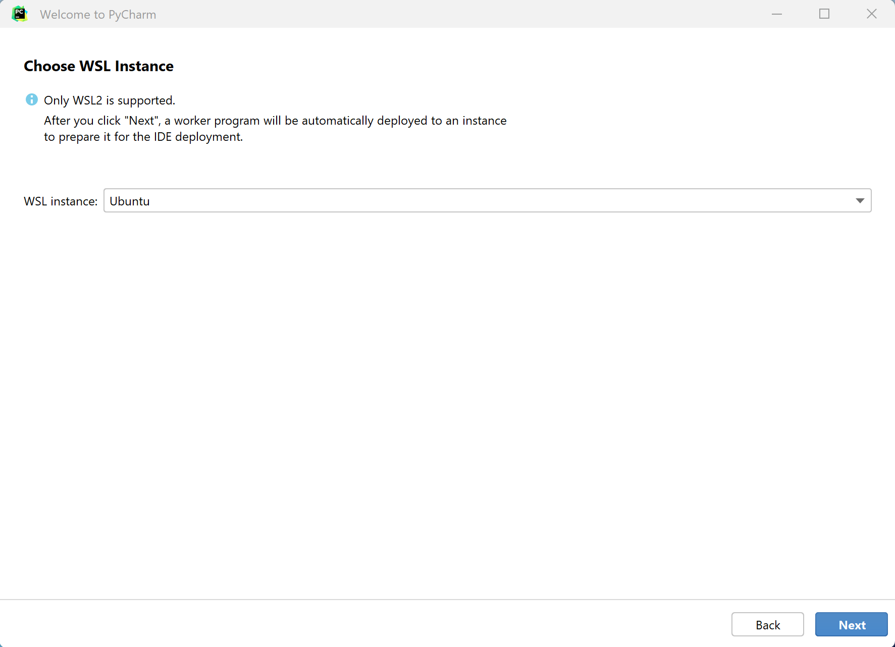 选择 WSL 实例 选择 WSL 实例