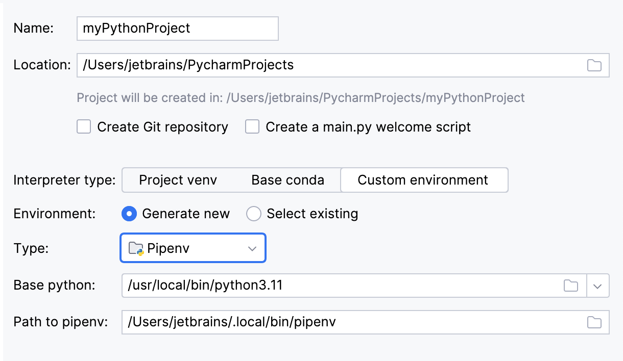 Create a project with Pipenv Create a project with Pipenv