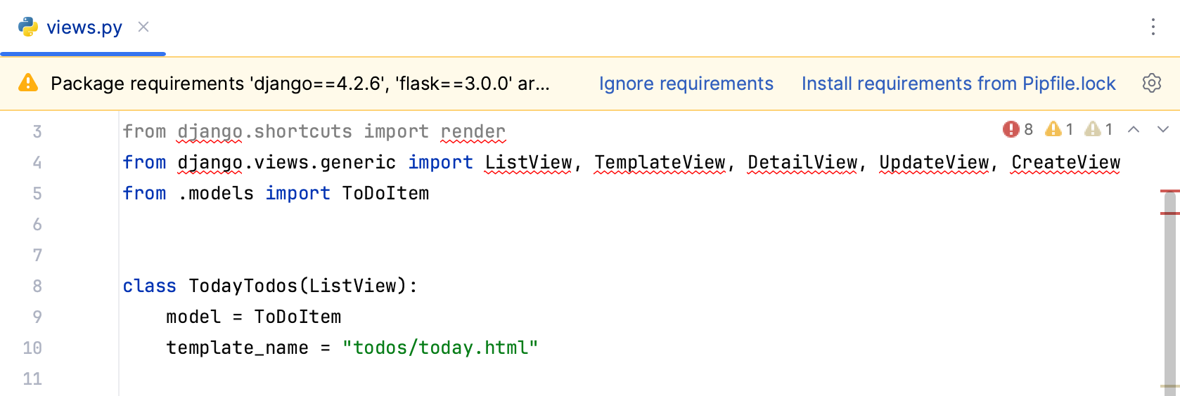 Pipfile 中列出的软件包丢失 Pipfile 中列出的软件包丢失