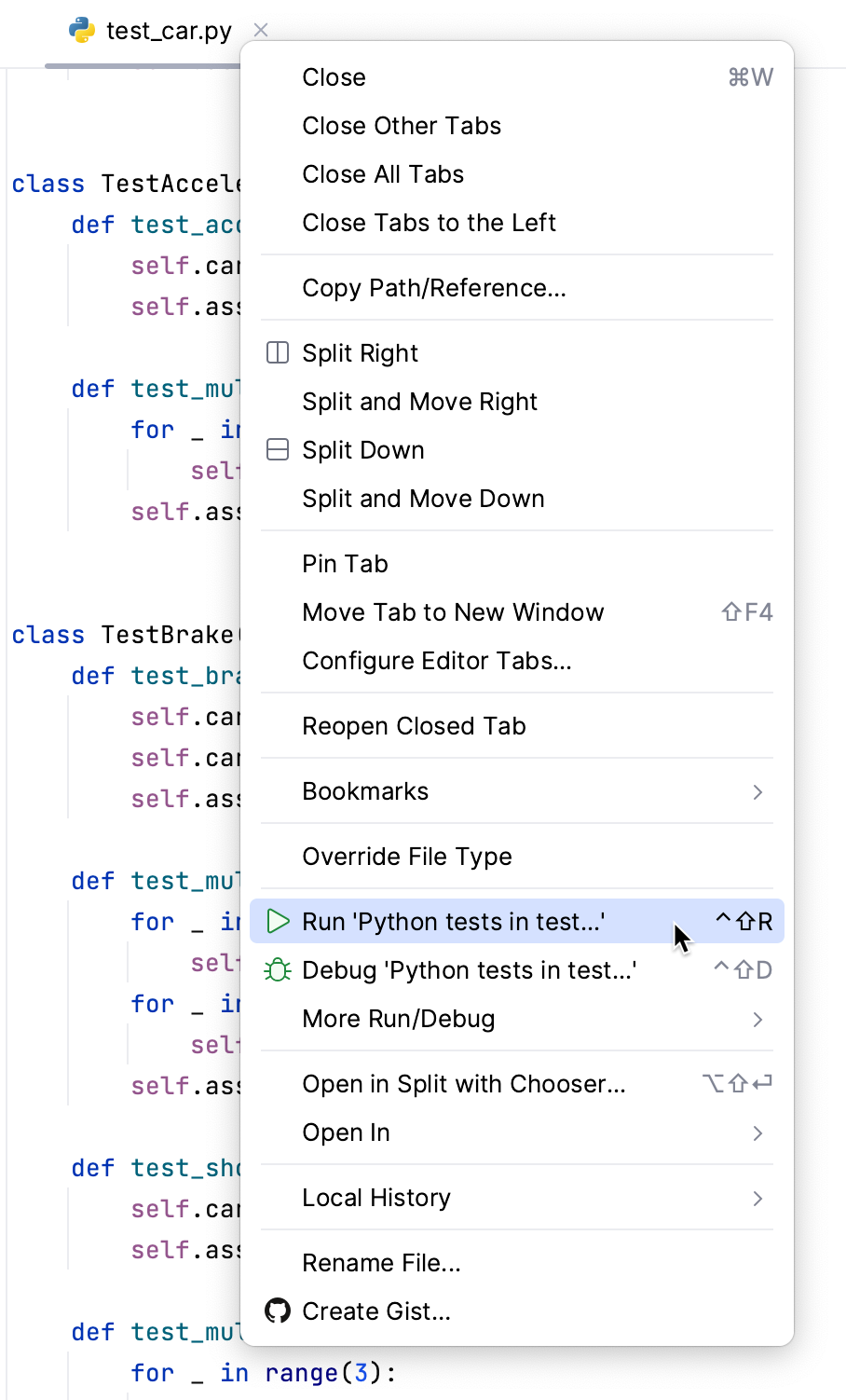 在文件中运行单元测试 在文件中运行单元测试