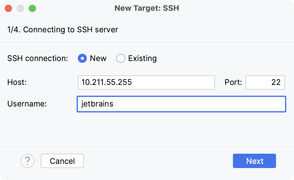 通过 SSH 添加解释器 通过 SSH 添加解释器