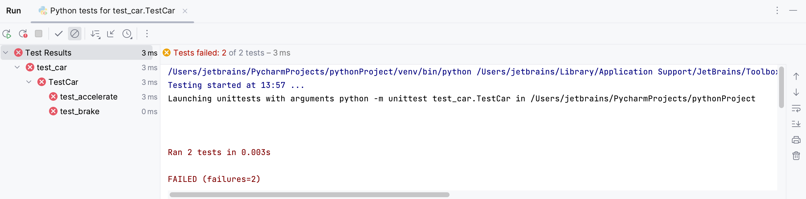 测试失败 测试失败