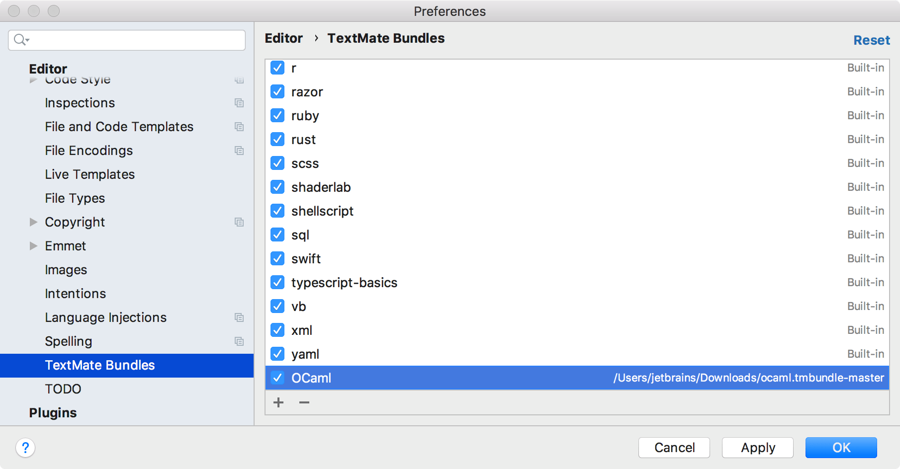 新的 TextMate 捆绑包 新的 TextMate 捆绑包