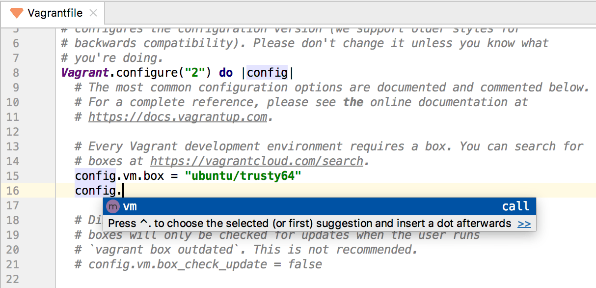 生成 Vagrantfile 生成 Vagrantfile