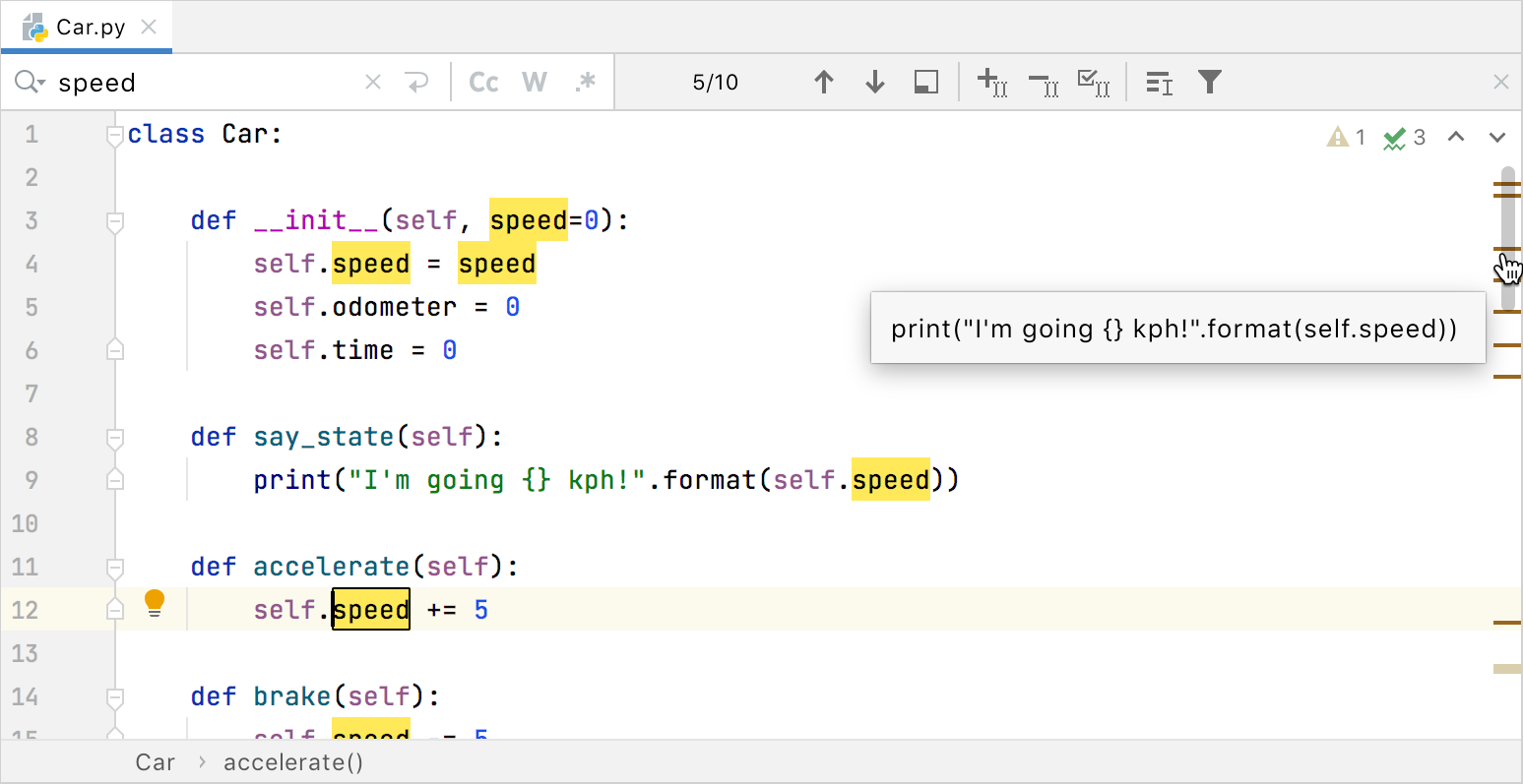 突出显示文件中的用法 突出显示文件中的用法