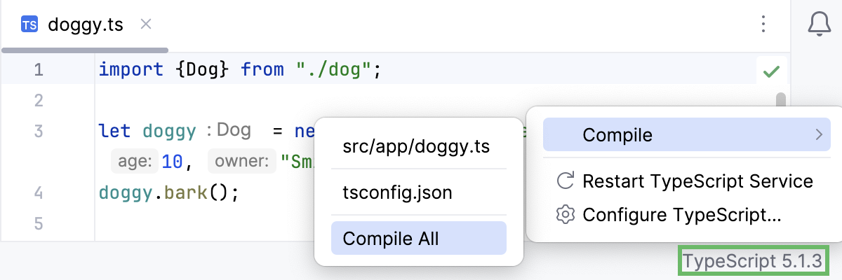 编译 TypeScript 代码 编译 TypeScript 代码