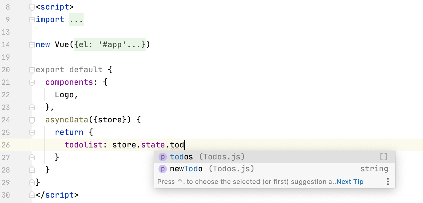 Vuex 商店的代码完成 Vuex 商店的代码完成